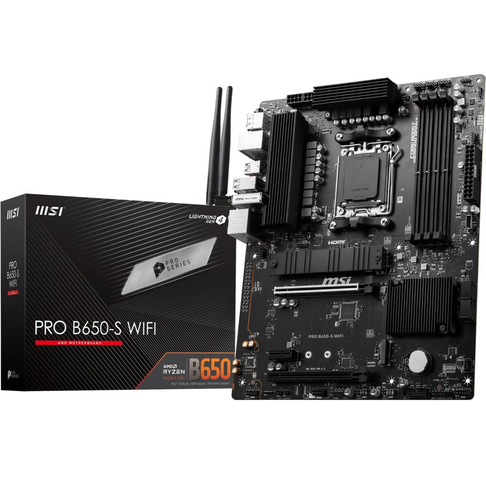 MSI PRO B650-S WIFI | Socket AM5 | AMD B650 | 4xDDR5 | ATX | Moederbord - Matmuis - Matmuis